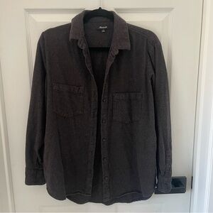 Madewell Shacket Cozy Knit Long Sleeve Button Down Shirt